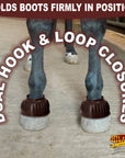 Hilason Western Horse PVC Ribbed Double Hook & Loop Leg Bell Boots