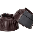 Hilason Western Horse PVC Ribbed Double Hook & Loop Leg Bell Boots