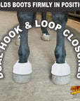 Hilason Western Horse PVC Ribbed Double Hook & Loop Leg Bell Boots