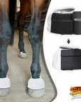 Hilason Western Horse PVC Ribbed Double Hook & Loop Leg Bell Boots