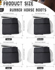 Hilason Western Horse PVC Ribbed Double Hook & Loop Leg Bell Boots