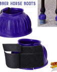Hilason Western Horse PVC Ribbed Double Hook & Loop Leg Bell Boots
