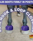 Hilason Western Horse PVC Ribbed Double Hook & Loop Leg Bell Boots