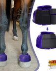 Hilason Western Horse PVC Ribbed Double Hook & Loop Leg Bell Boots