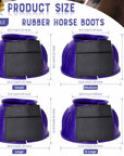 Hilason Western Horse PVC Ribbed Double Hook & Loop Leg Bell Boots