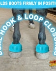 Hilason Western Horse PVC Ribbed Double Hook & Loop Leg Bell Boots
