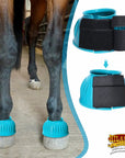 Hilason Western Horse PVC Ribbed Double Hook & Loop Leg Bell Boots