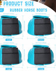 Hilason Western Horse PVC Ribbed Double Hook & Loop Leg Bell Boots