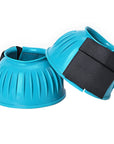 Hilason Western Horse PVC Ribbed Double Hook & Loop Leg Bell Boots