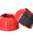 Hilason Western Horse PVC Ribbed Double Hook & Loop Leg Bell Boots