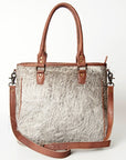 American Darling ADBG201BKW Tote Hair On Genuine Leather Women Bag Western Handbag Purse