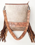 American Darling Messenger Hand Tooled Hair On Genuine Leather Women Bag Western Handbag Purse