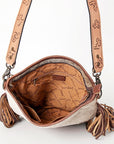 American Darling Messenger Hand Tooled Hair On Genuine Leather Women Bag Western Handbag Purse