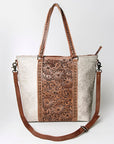 American Darling ADBG502ABRAH Tote Hand Tooled Hair-On Genuine Leather Women Bag Western Handbag Purse