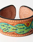 American Darling ADBRF153 Hand tooled carved Genuine Leather Bracelet women