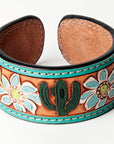 American Darling Bracelet Hand Tooled Carved Genuine Leather Women | Handmade Western Rustic