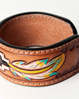 American Darling ADBRF164 Hand tooled carved Genuine Leather Bracelet women