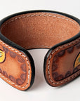 American Darling ADBRF164 Hand tooled carved Genuine Leather Bracelet women