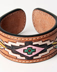 American Darling ADBRF164 Hand tooled carved Genuine Leather Bracelet women