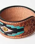 American Darling ADBRF165 Hand tooled carved Genuine Leather Bracelet women