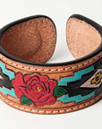 American Darling ADBRF165 Hand tooled carved Genuine Leather Bracelet women