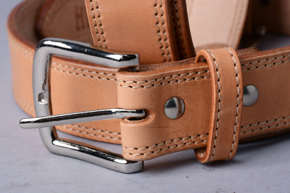 HILASON Western Genuine Leather Belt for Men Women Cowboy Cowgirl Handmade Unisex Full Grain Heavy Duty Tooled Belt for Jeans