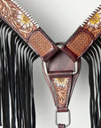 AMERICAN DARLING Western Horse Headstall Breast Collar Set American Leather