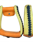 Horse Western Saddle Stirrup Rawhide Leather Stirrups Pair Hilason