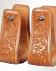 Horse Western Saddle Stirrup Leather Floral Stirrups Pair Hilason