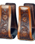 Horse Western Saddle Stirrup Leather Floral Stirrups Pair Hilason