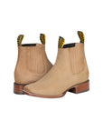 El General Square Toe Ankle Boot - Nobuck Light Brown 126200