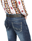 El Norteño Medium Blue Skinny Stretch Pants 126628