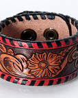 American Darling Bracelet Hand Tooled Carved Genuine Leather Women | Handmade Western Rustic
