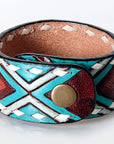 American Darling ADBRF167 Hand tooled carved Genuine Leather Bracelet women