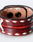 American Darling ADBRF167 Hand tooled carved Genuine Leather Bracelet women