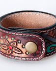 American Darling Bracelet Hand Tooled Carved Genuine Leather Women | Handmade Western Rustic