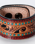 American Darling ADBRF172 Hand tooled carved Genuine Leather Bracelet women