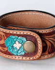 American Darling ADBRF176 Hand tooled carved Genuine Leather Bracelet women