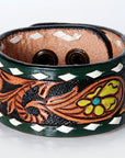 American Darling Bracelet Hand Tooled Carved Genuine Leather Women | Handmade Western Rustic