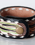 American Darling ADBRF179 Hand tooled carved Genuine Leather Bracelet women