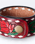 American Darling ADBRF180 Hand tooled carved Genuine Leather Bracelet women