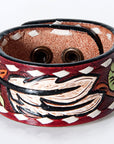American Darling ADBRF180 Hand tooled carved Genuine Leather Bracelet women