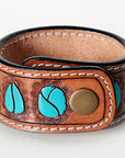 American Darling Bracelet Hand Tooled Carved Genuine Leather Women | Handmade Western Rustic
