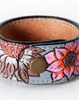 American Darling Bracelet Hand Tooled Carved Genuine Leather Women | Handmade Western Rustic