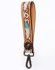American Darling ADWSF107 Hand Tooled Genuine Leather Handle Strap For Wristlet Bags