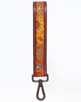 American Darling ADWSF114 Hand Tooled Genuine Leather Handle Strap For Wristlet Bags