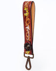American Darling ADWSF122 Hand Tooled Genuine Leather Handle Strap For Wristlet Bags