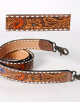 American Darling ADSTF162 Hand Tooled Genuine Leather Crossbody Handle Strap For Bags