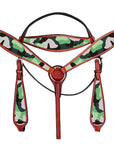 Western Horse Headstall Breast Collar American Leather Hilason camouflage