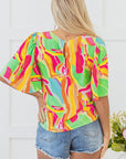 Angel Abstract Half Sleeve Blouse